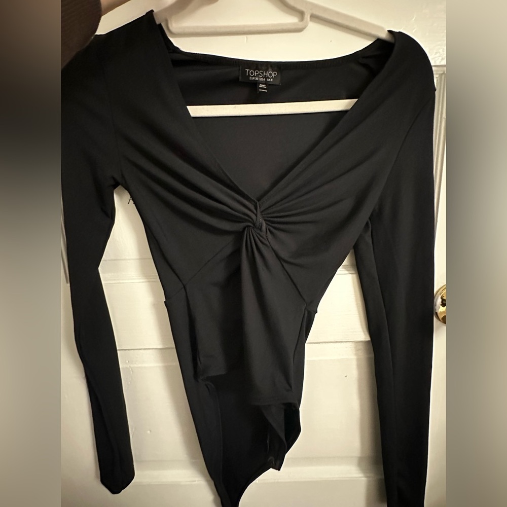 Black twist body suit from top shop.